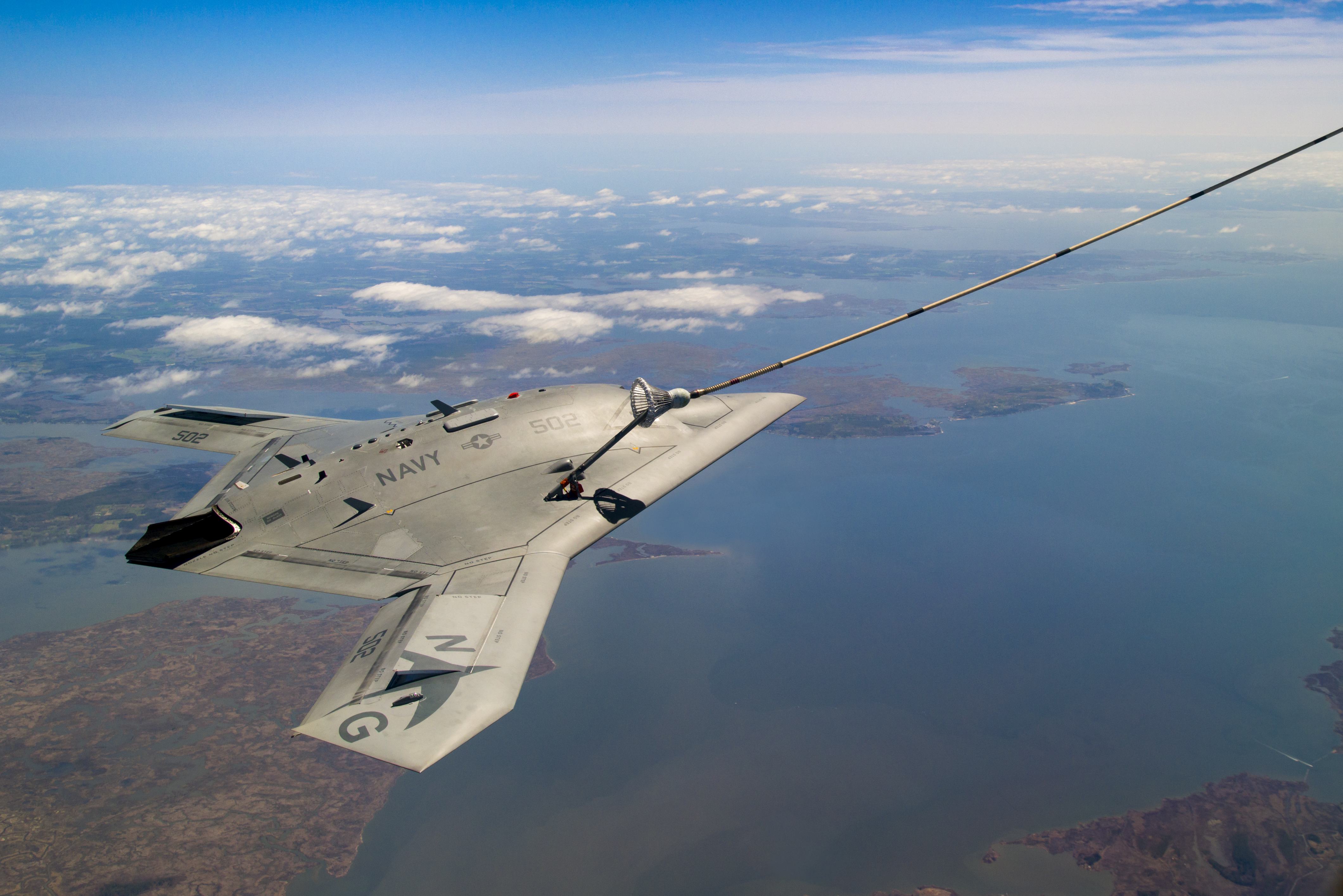 Northrop Grummans X 47b Unmanned Aircraft Refuels In Flight Inside